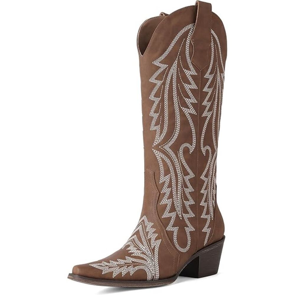 NEW Embroidered Cowgirl Boots Size 10 Snip Toe Mid Calf Cowboy Boots